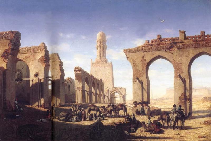 Prosper Marilhat The Ruins of the El Hakim Mosque in Cairo Norge oil painting art